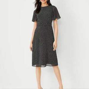 Floral Flutter Sleeve Flare Dress